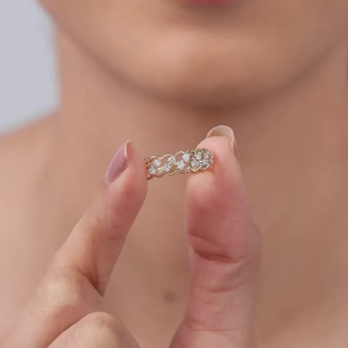 Gold Curl Lab Grown Diamond Ring