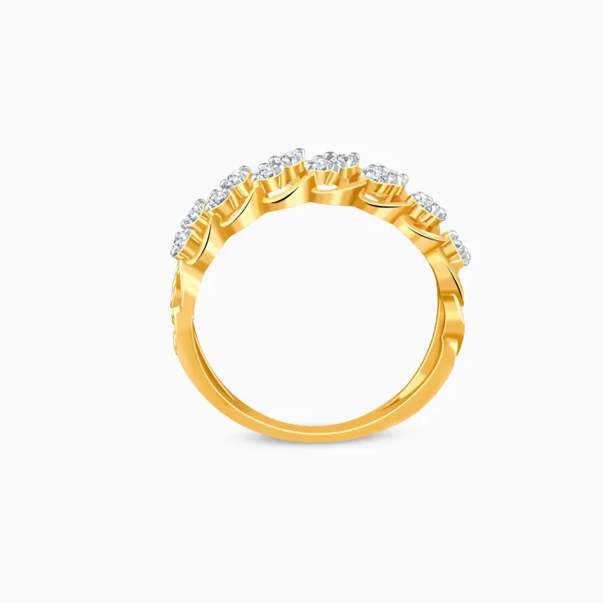 Gold Curl Lab Grown Diamond Ring
