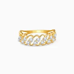 Gold Curl Lab Grown Diamond Ring