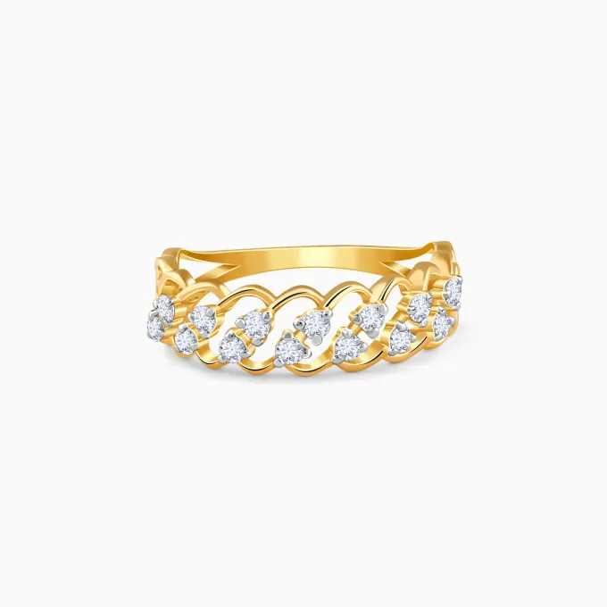 Gold Curl Lab Grown Diamond Ring