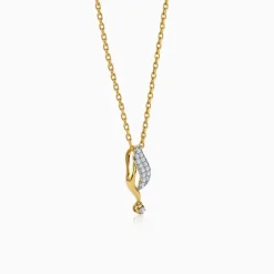 Gold Curvefall Lab Grown Diamond Pendant