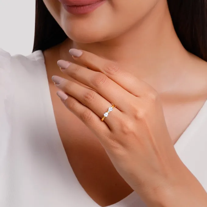 Gold Cute Bow Lab Grown Diamond Ring