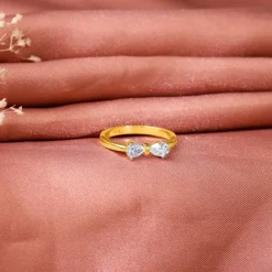 Gold Cute Bow Lab Grown Diamond Ring