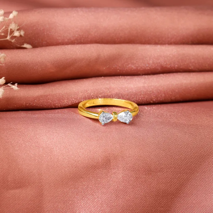 Gold Cute Bow Lab Grown Diamond Ring