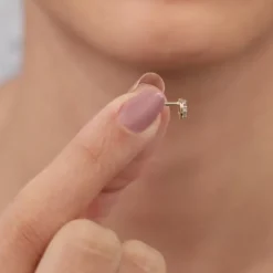 Gold Cute Lab Grown Diamond Stud Earrings