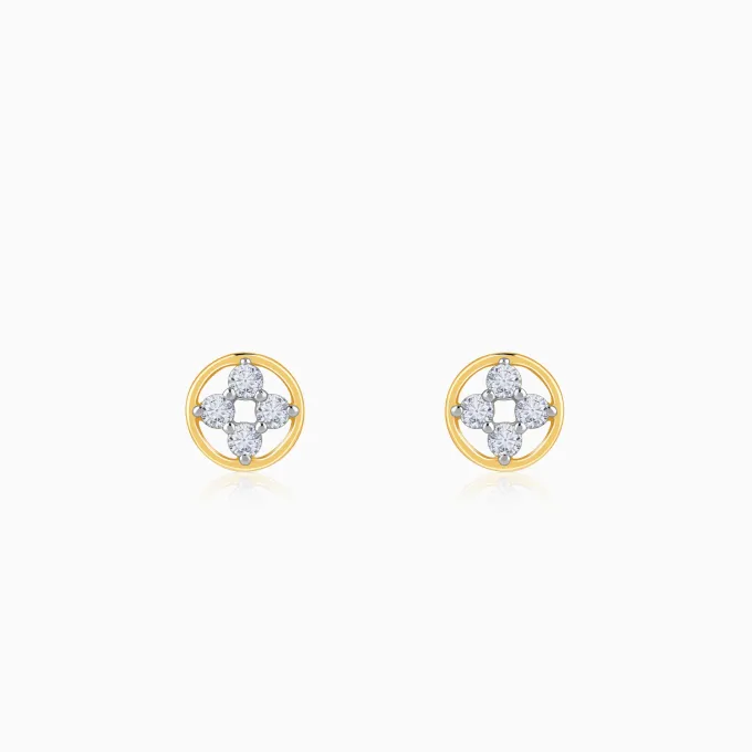 Gold Cute Lab Grown Diamond Stud Earrings