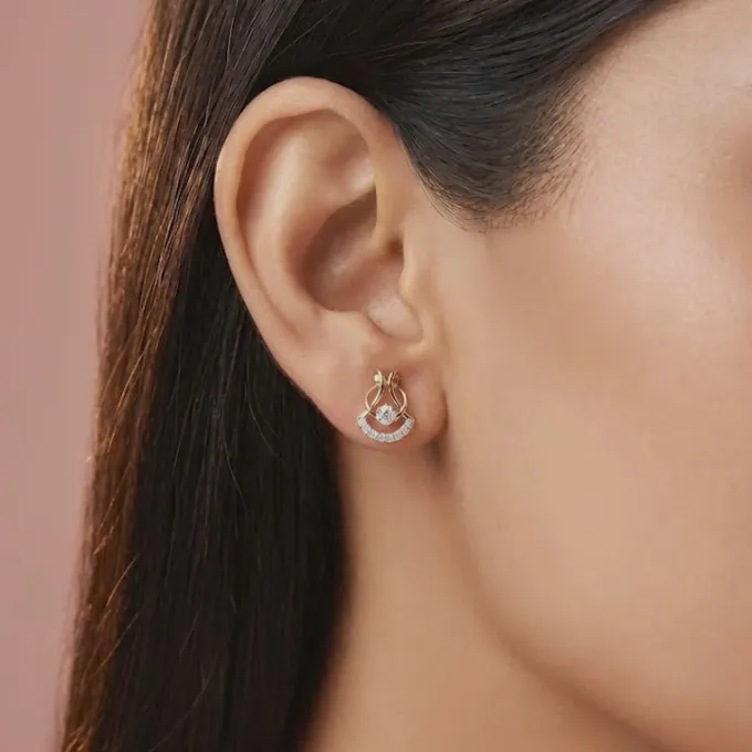 Gold Dancing Grace Lab Grown Diamond Earrings