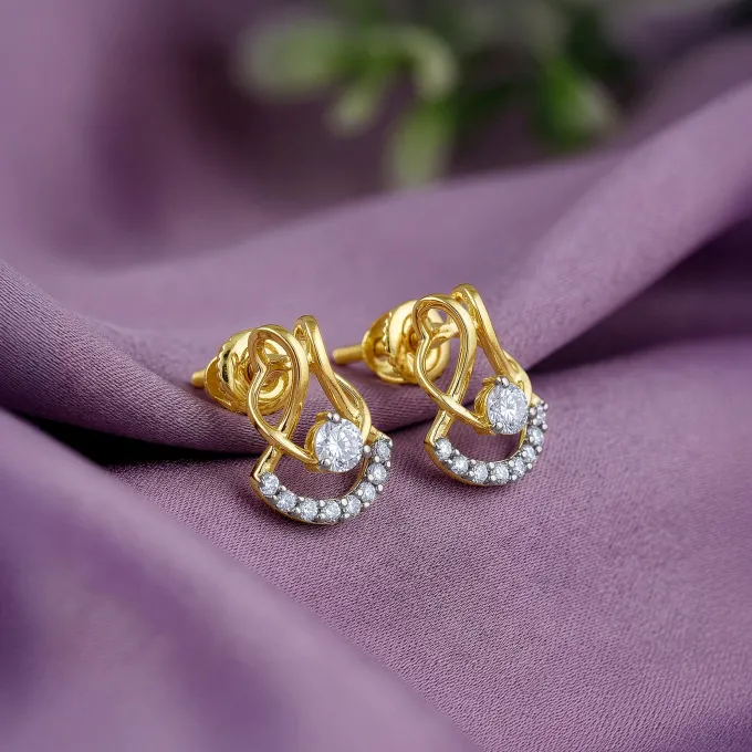 Gold Dancing Grace Lab Grown Diamond Earrings