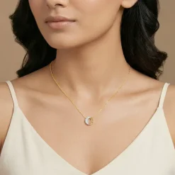 Gold Delphine Lab Grown Diamond Pendant