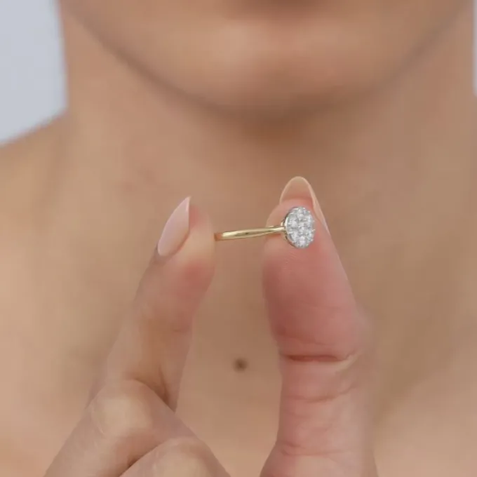 Gold Dew Drop Diamond Ring