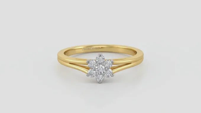 Gold Dewdrop Lab Grown Diamond Ring (Size 12)