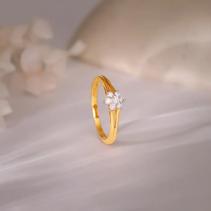 Gold Dewdrop Lab Grown Diamond Ring (Size 12)