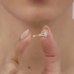 Gold Dewdrop Lab Grown Diamond Ring (Size 12)