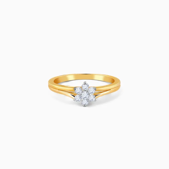 Gold Dewdrop Lab Grown Diamond Ring (Size 12)