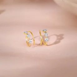 Gold Dewdrop Spark Lab Grown Diamond Earrings