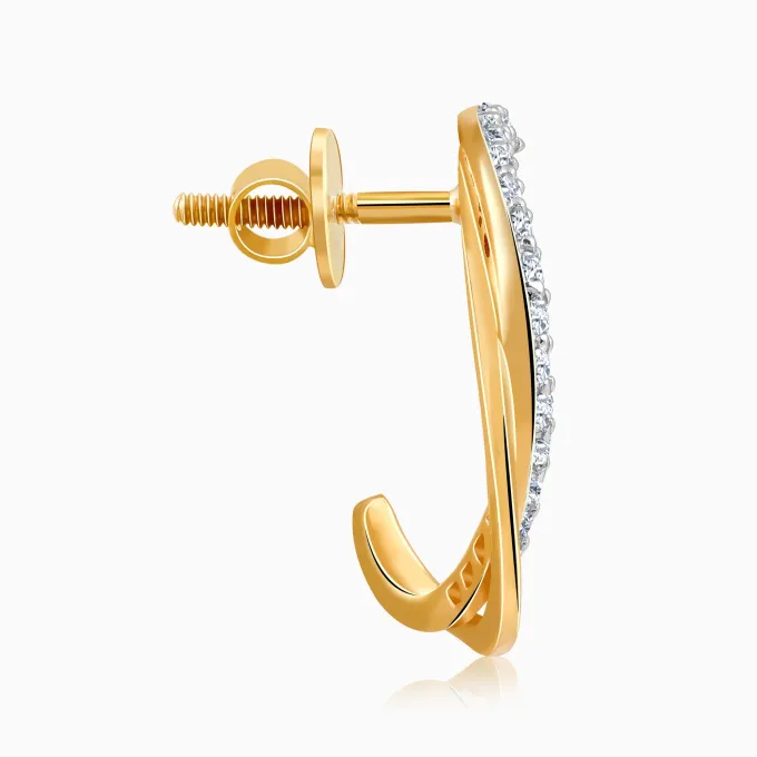 Gold Diana J-hoop Lab Grown Diamond Earrings
