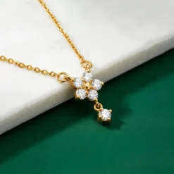 Gold Divine Blossom Lab Grown Diamond Necklace