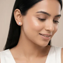 Gold Drape Lab Grown Diamond Earrings