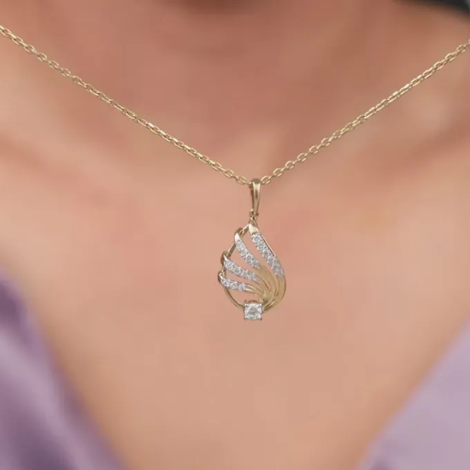 Gold Drop Lab Grown Diamond Pendant