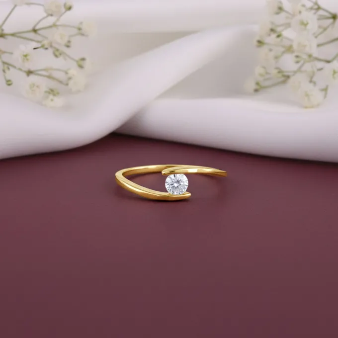 Gold Echo Lab Grown Diamond Ring