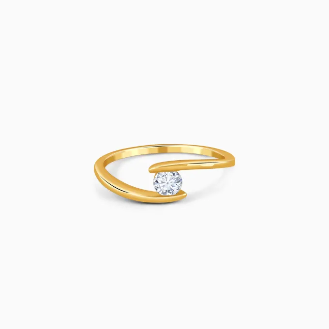 Gold Echo Lab Grown Diamond Ring