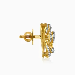 Gold Elan Clover Lab Grown Diamond Earrings