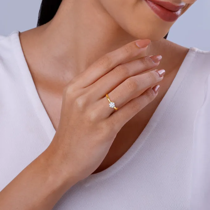 Gold Elegant Spark Diamond Ring