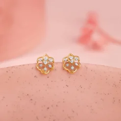 Gold Elvara Lab Grown Diamonds Stud Earrings