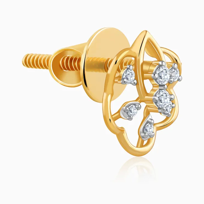 Gold Elvara Lab Grown Diamonds Stud Earrings