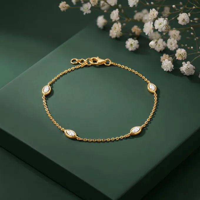 Gold Encircled Glow Lab Grown Diamond Bracelet