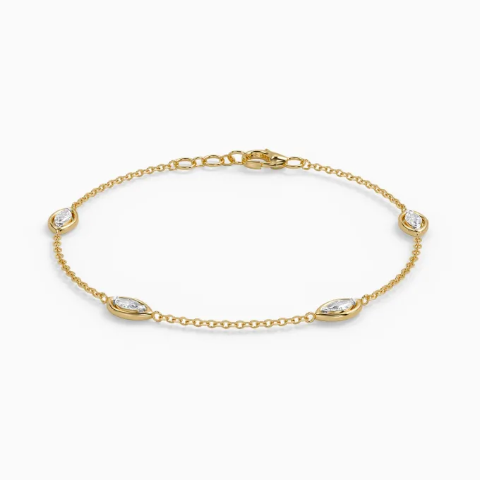 Gold Encircled Glow Lab Grown Diamond Bracelet
