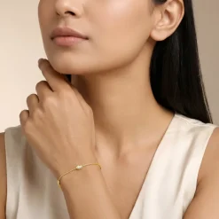 Gold Encircled Glow Lab Grown Diamond Bracelet