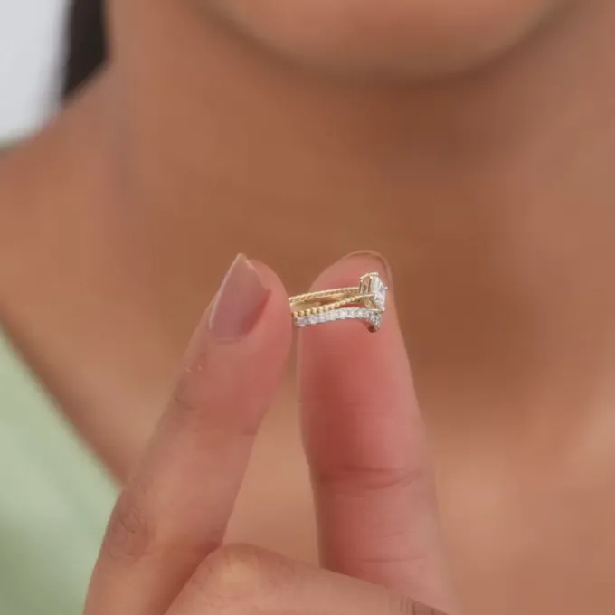 Gold Enigma Layered Lab Grown Diamond Ring