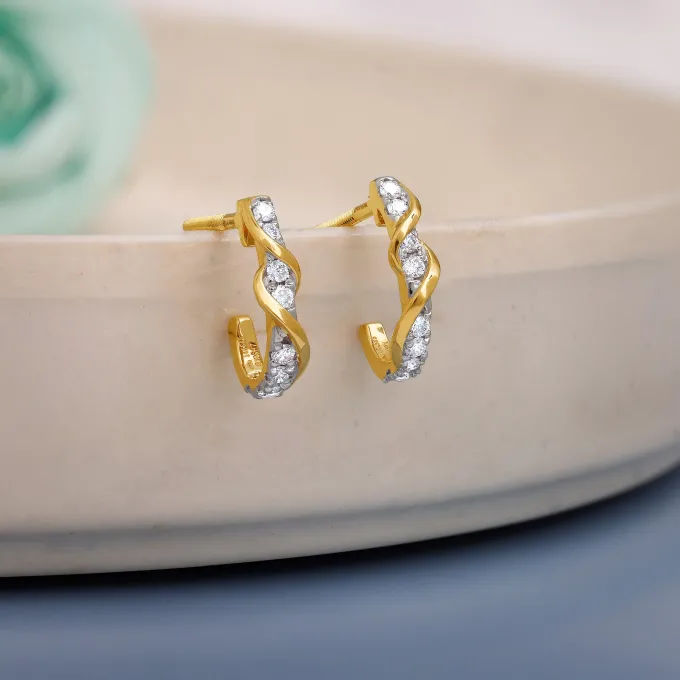 Gold Eterna Lab Grown Diamond Earrings