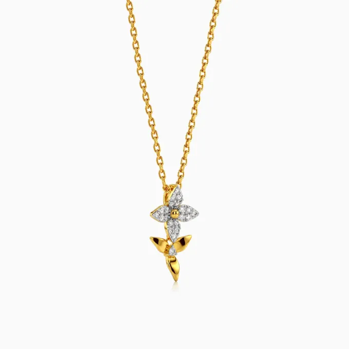 Gold Everlasting Bloom Lab Grown Diamond Pendant