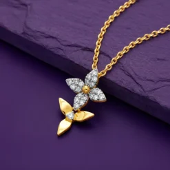 Gold Everlasting Bloom Lab Grown Diamond Pendant