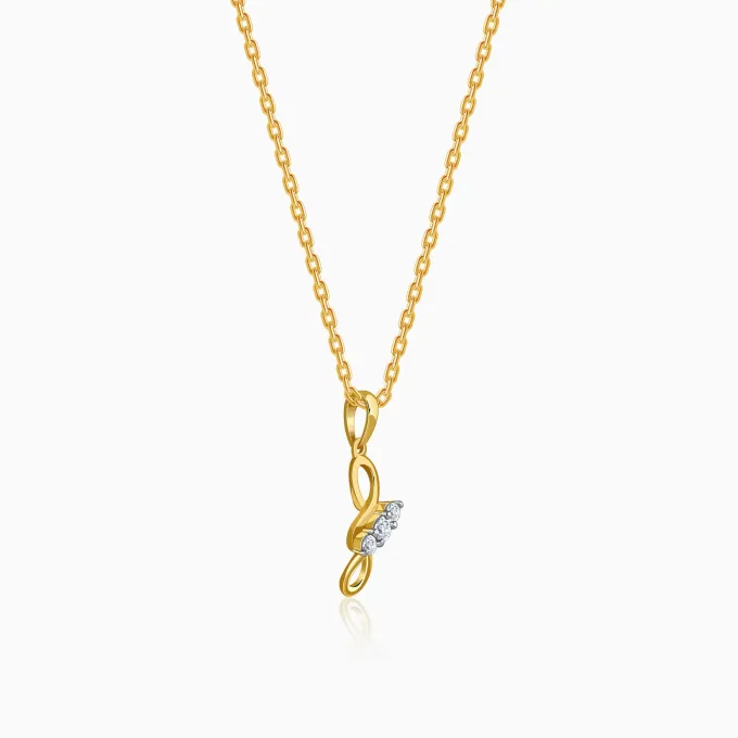 Gold Everlasting Vine Lab Grown Diamond Pendant