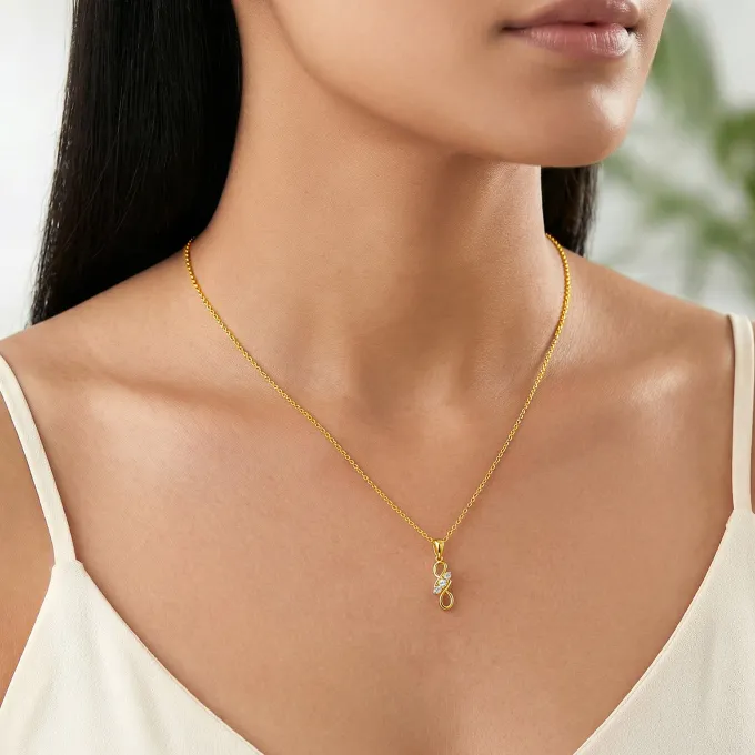 Gold Everlasting Vine Lab Grown Diamond Pendant
