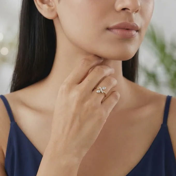 Gold Everleaf Lab Grown Diamond Ring