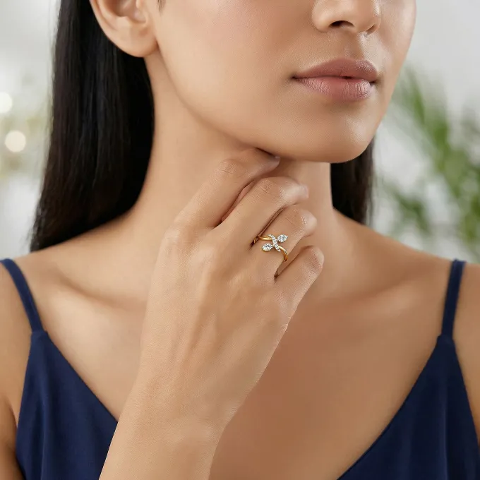 Gold Everleaf Lab Grown Diamond Ring