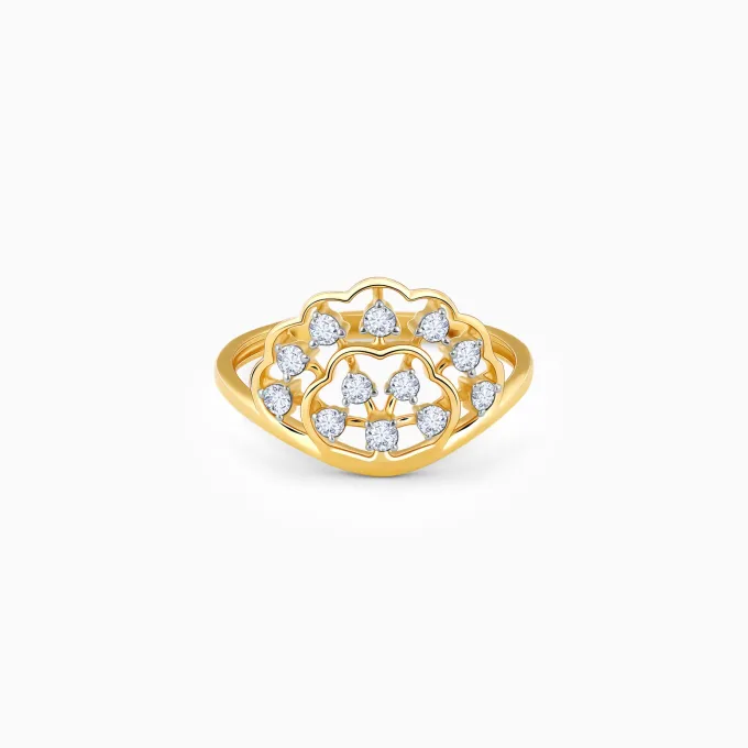 Gold Fanfare Diamond Ring