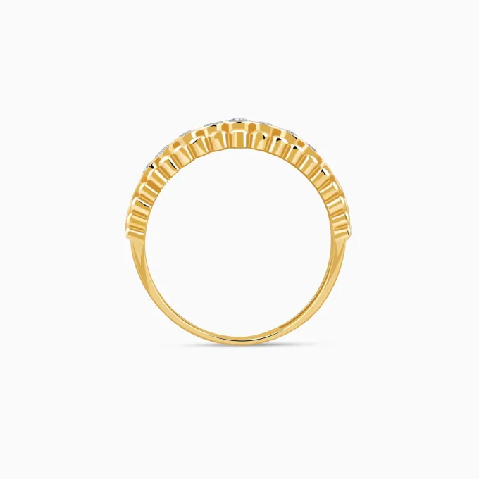 Gold Faux Stack Bezel Lab Grown Diamond Ring