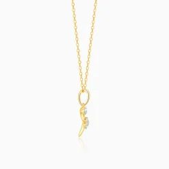 Gold Feathery Elegance Diamond Pendant