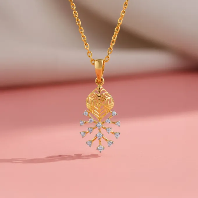 Gold Fireworks Lab Grown Diamond Pendant