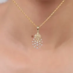 Gold Fireworks Lab Grown Diamond Pendant