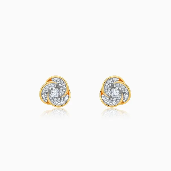 Gold Flora Diamond Earrings