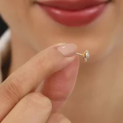 Gold Flora Diamond Earrings