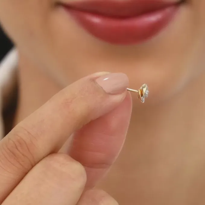 Gold Flora Diamond Earrings