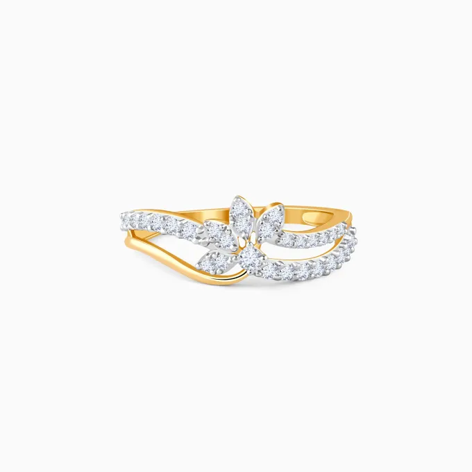 Gold Flora Lab Grown Diamond Ring