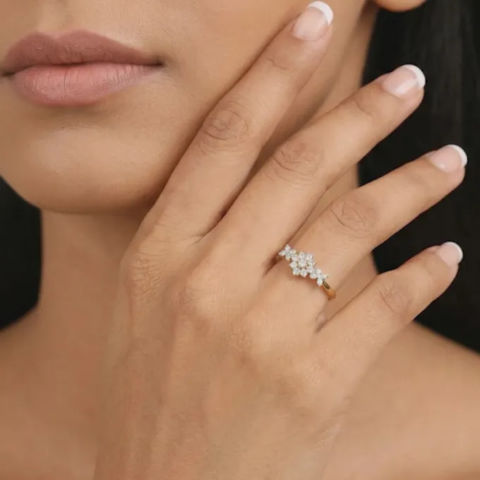 Gold Flora Radiance Lab Grown Diamond Ring (Size 12)